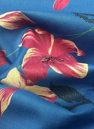 Плательная (н) крупный цветочный орнамент на светло-синем - в интернет-магазине тканей Тессутидея арт. 01-4144