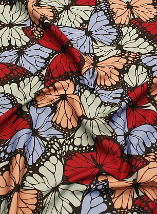 Хлопок (н) крупные разноцветные бабочки - в интернет-магазине тканей Тессутидея арт. 01-7319