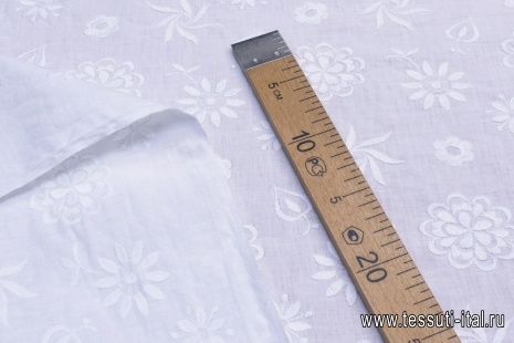 Хлопок с вышивкой (о) айвори - итальянские ткани Тессутидея арт. 01-5231