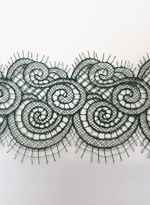 Кружево макраме (о) темно-зеленое ш-9см - в интернет-магазине тканей Тессутидея арт. 03-5567