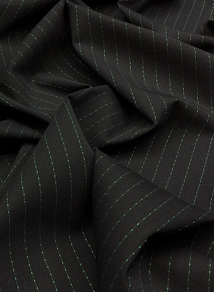 Костюмная (н) салатовая полоска на черном - в интернет-магазине тканей Тессутидея арт. 05-2640