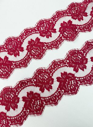 Кружево кордовое ш-14,5см малиновое  - в интернет-магазине тканей Тессутидея арт. 01-8074