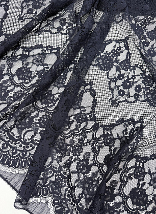 Кружевное полотно купон 150*145см (о) темно-синее - в интернет-магазине тканей Тессутидея арт. 03-7620