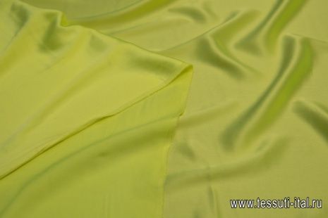 Шелк атлас стрейч (о) ярко-желтый - итальянские ткани Тессутидея арт. 10-1123