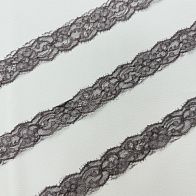Тесьма кружевная на сетке (о) черная ш-3 см - итальянские ткани Тессутидея арт. F-0326