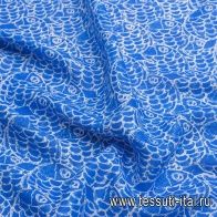 Лен (н) сине-белый рисунок - итальянские ткани Тессутидея арт. 16-0771
