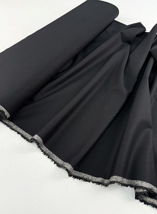 Костюмная шерсть стрейч (о) черная - в интернет-магазине тканей Тессутидея арт. 05-5164