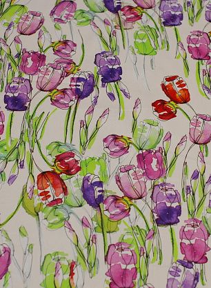 Хлопок (н) яркая цветочная абстракция - в интернет-магазине тканей Тессутидея арт. 01-7135