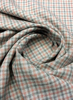 Костюмная клетка (н) серо-бело-терракотовая - в интернет-магазине тканей Тессутидея арт. 05-2559