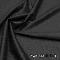 Плательная шерсть с шелком и люрексом (н) стилизованные ромбы на черном - итальянские ткани Тессутидея арт. 17-1034
