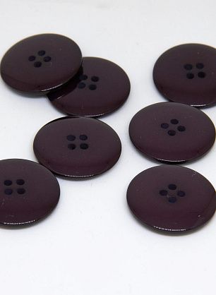 Пуговица пластик 4 прокола d-25мм баклажановая - итальянские ткани Тессутидея.
