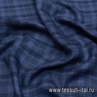 Лен костюмный (н) синяя клетка - итальянские ткани Тессутидея арт. 16-0786