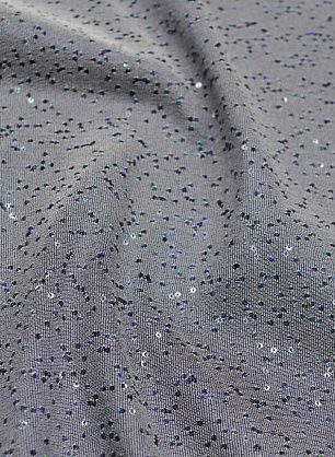 Костюмная стрейч с пайетками (о) серо-синяя меланж - в интернет-магазине тканей Тессутидея арт. 05-3065