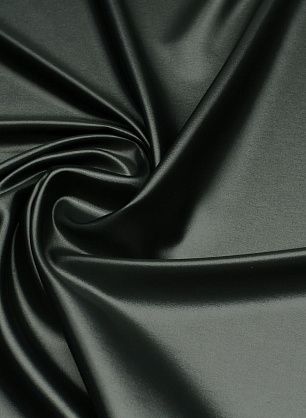 Плательная вискоза стрейч (о) черно-зеленая глянцевая - в интернет-магазине тканей Тессутидея арт. 04-1651