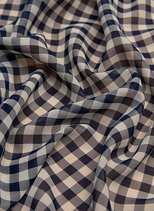 Шифон (н) сине-белая клетка - в интернет-магазине тканей Тессутидея арт. 10-0923