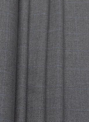 Костюмная (н) серая меланж с голубой клеткой - в интернет-магазине тканей Тессутидея арт. 05-4348