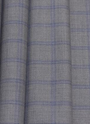 Костюмная (н) серо-синяя клетка в стиле Loro Piana - в интернет-магазине тканей Тессутидея арт. 05-4153