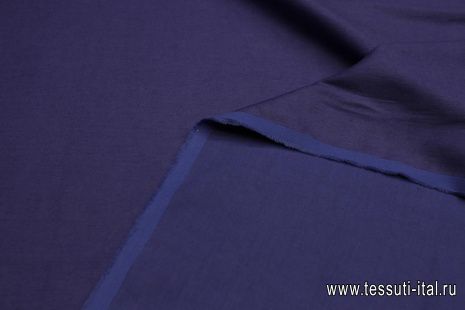 Лен с вискозой стрейч (о) синий - итальянские ткани Тессутидея арт. 16-0883