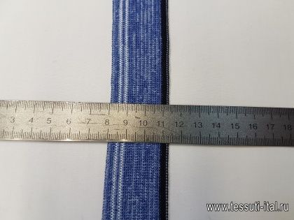 Подвяз бело-голубой меланж  3*-55см - итальянские ткани Тессутидея арт. F-3257