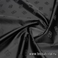 Плащевая с водоотталкивающим покрытием (о) логотип на черном - итальянские ткани Тессутидея арт. 11-0499