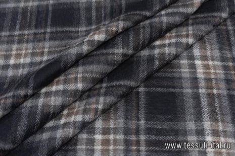 Костюмная (н) черно-серо-коричневая клетка - итальянские ткани Тессутидея арт. 05-4208