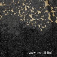 Органза филькупе с люрексом и бахромой (о) черная - итальянские ткани Тессутидея арт. 03-7079