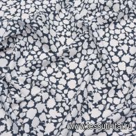 Сорочечная (н) белый рисунок на темно-синем - итальянские ткани Тессутидея арт. 01-6927