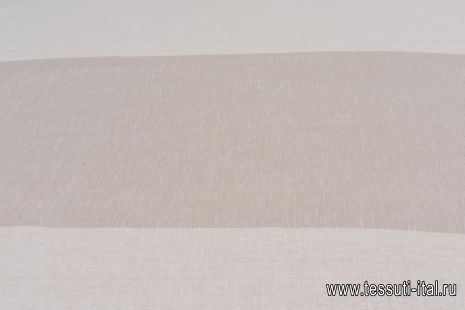 Лен (н) бело-бежевые полосы - итальянские ткани Тессутидея арт. 16-0809