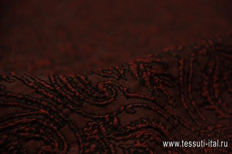 Жаккард (н) красно-серо-черный орнамент ш-130см - итальянские ткани Тессутидея арт. 03-3429