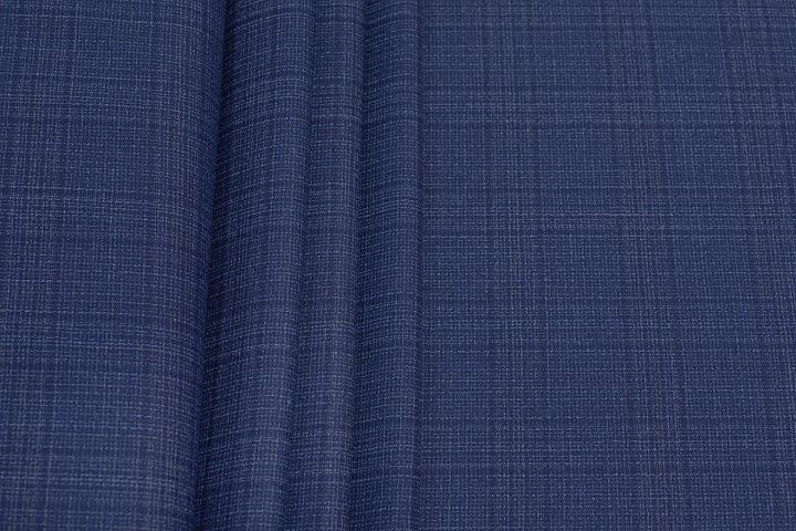 Костюмная (н) сине-бежевая клетка в стиле Loro Piana - итальянские ткани Тессутидея арт. 05-4156