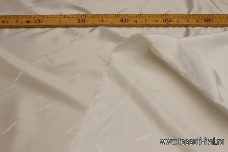 Подкладочная (о) белая с надписью - итальянские ткани Тессутидея арт. 08-1448
