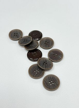 Пуговица пластик 4 прокола d-22мм коричневая меланж - в интернет-магазине тканей Тессутидея арт. F-7113