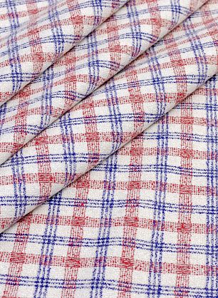 Костюмная (н) сине-бело-красная клетка - в интернет-магазине тканей Тессутидея арт. 05-3164