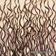 Кружевное полотно расшитое стеклярусом и пайетками (о) бордовое - итальянские ткани Тессутидея арт. 03-6932