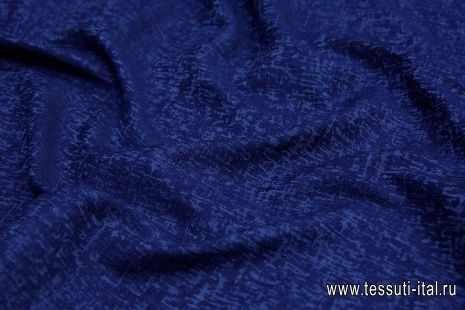 Джинса фактурная стрейч (о) темно-синяя  - итальянские ткани Тессутидея арт. 01-5888