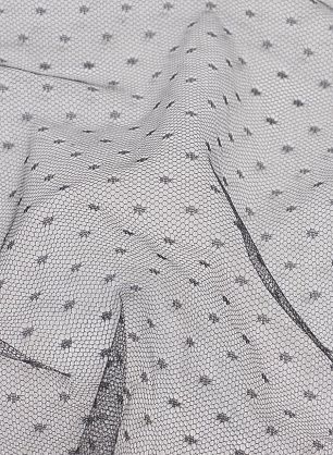 Сетка плательная (о) черная в крапину - в интернет-магазине тканей Тессутидея арт. 03-6645