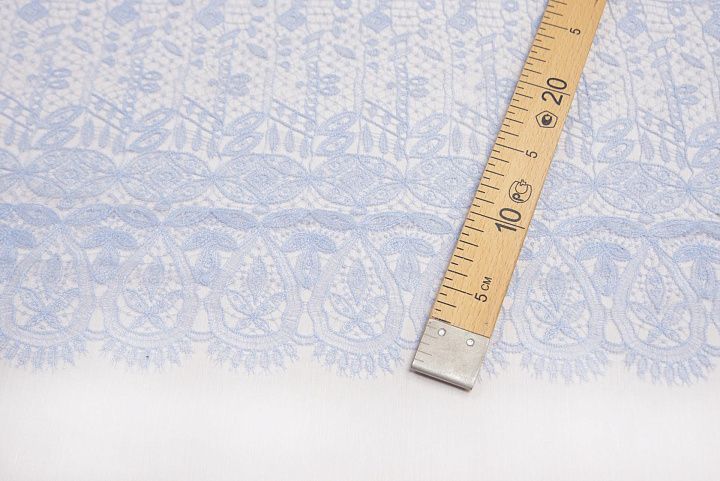Кружевное полотно (о) голубое в стиле Scervino - итальянские ткани Тессутидея арт. 03-6703