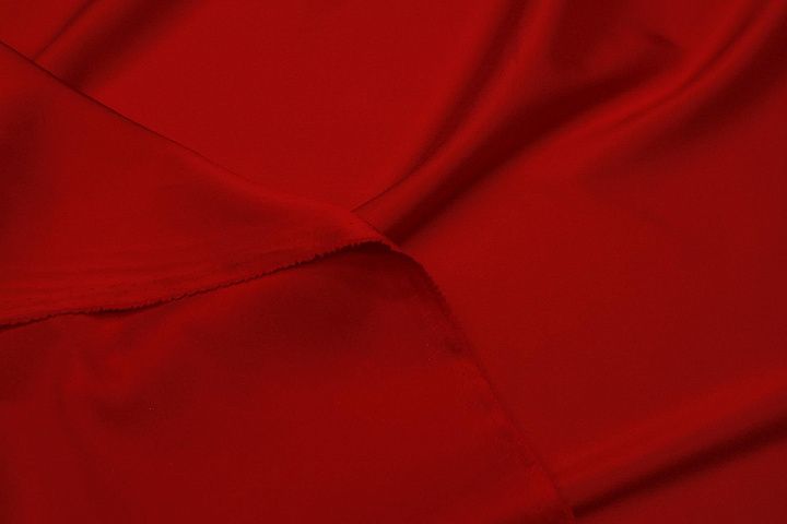 Подкладочная стрейч (о) ярко-красная  - итальянские ткани Тессутидея арт. 07-1476