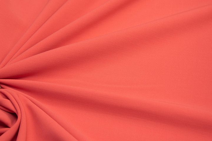Плательная стрейч двухслойная (о) оранжевая - итальянские ткани Тессутидея арт. 17-0956