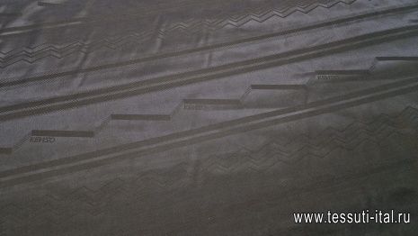 Подкладочная жаккардовая (н) черный геометрический орнамент на черном KENZO - итальянские ткани Тессутидея арт. 08-0685