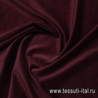 Бархат стрейч 300 г/м (о) бордовый - итальянские ткани Тессутидея арт. 01-7657
