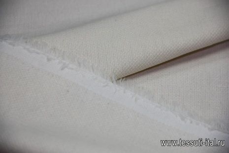 Плательная фактурная стрейч (о) молочная - итальянские ткани Тессутидея арт. 01-3289