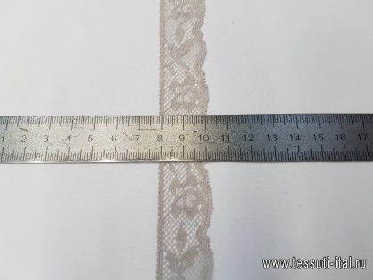 Кружево (о) серо-бежевое ш-2,3см  - итальянские ткани Тессутидея арт. 03-4558