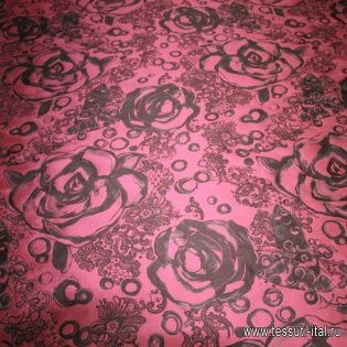 Плательная (н) розово-коричневый орнамент - итальянские ткани Тессутидея арт. 03-2874