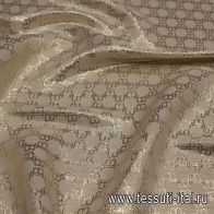 Шифон с люрексом (н) светло-бежево-золотой - итальянские ткани Тессутидея арт. 10-3288