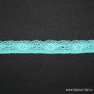 Тесьма макраме бирюзовая ш-3см - итальянские ткани Тессутидея арт. 01-1702