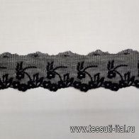 Кружево на сетке (о) черное ш-5,5см - итальянские ткани Тессутидея арт. 01-4810