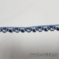 Кружево макраме (н) сине-белое ш-1,3см - итальянские ткани Тессутидея арт. 01-3721