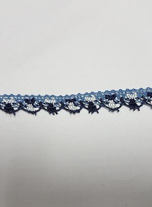 Кружево макраме (н) сине-белое ш-1,3см - в интернет-магазине тканей Тессутидея арт. 01-3721