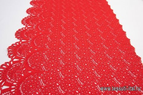 Кружево макраме (о) красное в стиле Scervino - итальянские ткани Тессутидея арт. 01-6450